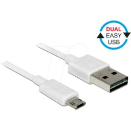 DELOCK 84808 - Cable USB 2.0, enchufe EASY a a conector Micro B, 2 m