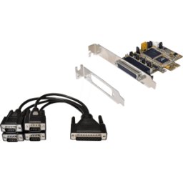 EXSYS EX-44384 - EXSYS PCIe tarjeta 4S serie RS-232 + cable, correa