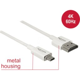 DELOCK 85147 - Conector HDMI-A > Conector HDMI Micro-D 4K 0,25 m..