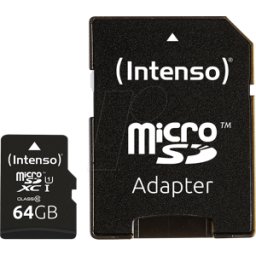 INTENSO 3424490 - Tarjeta de memoria MicroSDXC de 64 GB, Intenso Clase 10, UHS-1