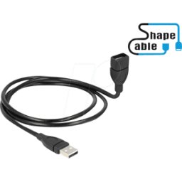 DELOCK 83500 - Cable USB 2.0, conector macho a hembra a macho, forma, 1 m