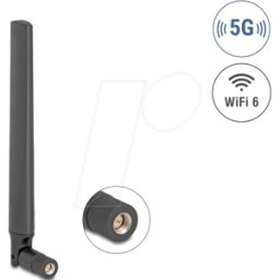 DELOCK 81463 - Antena 5G LTE GNSS WiFi 6 macho SMA, omnidireccional
