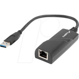 LANBERG LBG NC100001 - Tarjeta de red, USB-A, Gigabit Ethernet, 1x RJ45