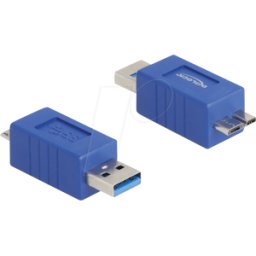 DELOCK 67214 - Adaptador USB 3.0, A macho > Micro-B macho, azul