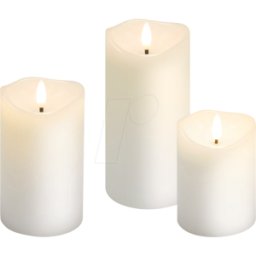 GOOBAY 77779 - Conjunto de velas de cera real LED DE 3, blanco cálido co