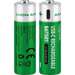 LOGILINK LOGI LR03RCB2 - Batería recargable de iones de litio, AAA (Micro), 550 mA