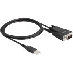 DELOCK 64222 - Cable adaptador USB 2.0 a RS232 serie, tornillos+tuercas, ESD, 1