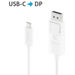 PURELINK PURE IS2220-015 - Cable adaptador USB Type-C > DP, 4K@60 Hz, blanco, 1,5 m..