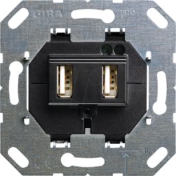 GIRA UP USB AA W - Alimentación de tensión USB negro tipo a / tipo A.