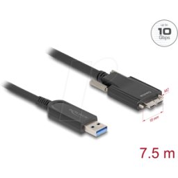 DELOCK 83212 - Cable óptico USB 3.1, conector A a conector Micro-B, 7,5 m