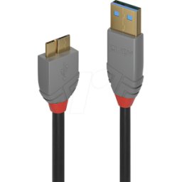LINDY 36768 - Cable USB 3,0, macho a macho Micro-B, 3,0 m..