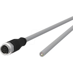 METZ CONNECT MC 142MNA20010 - Cable de sensor, M12, 8 polos, KU > extremo abierto, 1 m