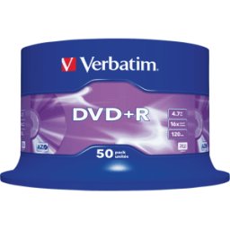 DVD+R4,7 VER50 - Verbatim DVD+R 4,7GB, caja de 50