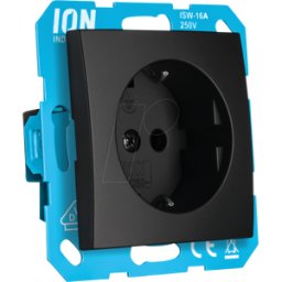 ION INDUSTRIES ION 10302016 - Enchufe de pared RA E1, negro mate