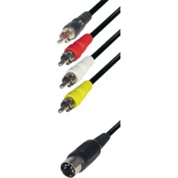 MAXTRACK MATR A30L - Cable de audio, 5 pines DIN a 4x RCA, 1,5 m.