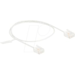 DELOCK 80773 - Cable de red RJ45 Cat.6 UTP Ultra Slim 0,5 m blanco con enchufes
