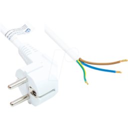 GOOD CONNECTIONS GC P0185-W015 - Cable de red tipo E+F CEE 7/7 a extremos abiertos, blanco, 0,75