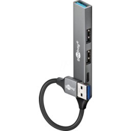 GOOBAY 74458 - USB 3.0, 4 puertos USB-a Hub, 3 USB-a, 1 USB-C.