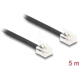 DELOCK 90620 - Cable telefónico de RJ11 macho a RJ11 macho negro 5 m