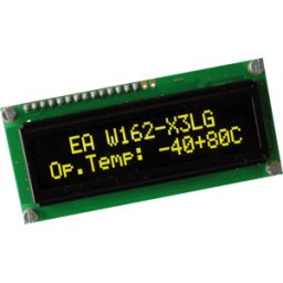 DISPLAY VISIONS EA W162-X3LG - Pantalla OLED, 2x16, 80x36mm, amarilla
