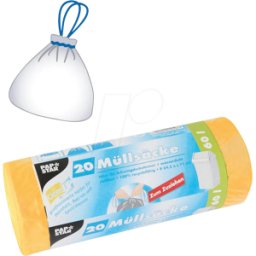 PAPSTAR 14197 - Bolsa de basura PAPSTAR, correa de tracción, 20 uds., 60