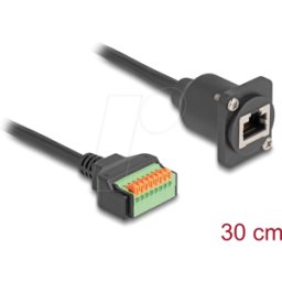 DELOCK 88153 - Cable RJ45 Cat.5e, conector hembra / hembra, tipo D, 30 cm