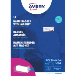 AVERY ZWECKFORM AVZ POL20MA66-10 - Placa de identificación, 68x22 mm, imán, con placa