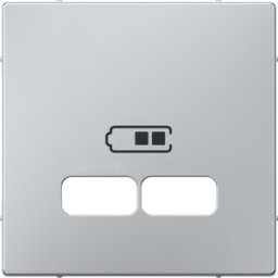 MERTEN EL SM 43670460 - Sistema M, placa central, inserto USB, aluminio, acabado mate