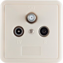 SHIVERPEAKS SHVP BS15-93011 - Toma de corriente de antena SAT+BK de 3 orificios, bastidor+tapa