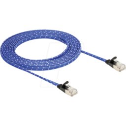 DELOCK 80385 - Cable de red plano RJ45 Cat.6A U/FTP 3 m azul