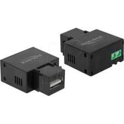 DELOCK 86505 - Módulo de carga Keystone USB tipo A, 1 A, negro
