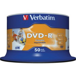 VERBATIM DVD-R4,7 VER50PN - DVD-R 4,7GB, imprimible, bobina de 50