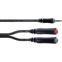CORDIAL EY 0,3 WGG - Cable adaptador en Y, conector estéreo de 3,5 mm > 2x conector m