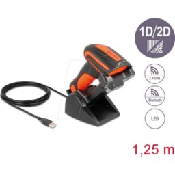 DELOCK 90556 - Escáner de códigos de barras, 2D, 2,4 GHz/Bluetoot