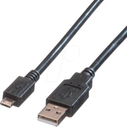 ROLINE 11028754 - Cable USB 2,0, macho a macho Micro B, 0,8 m..