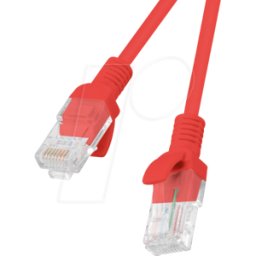 LANBERG LBG 610CC0050R - Cable de parche RJ45 CAT 0,5 m UTP rojo