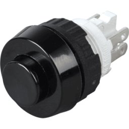 RAFI 300.104 - Pulsador 0,7A-250VAC 1x (ON) Ø19/15,2 mm, negro, Faston
