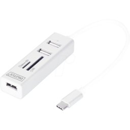 DIGITUS DIGI DA-70243 - Estación de acoplamiento / replicador de puerto, USB-C.