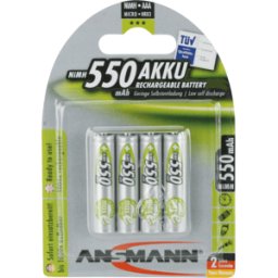 ANSMANN ANS 5030772 - Batería NiMH, AAA (Micro), 550 mAh, paquete de 4