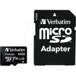 VERBATIM 44084 - Tarjeta de memoria microSDXC de 64 GB, VERBATIM, clase 10