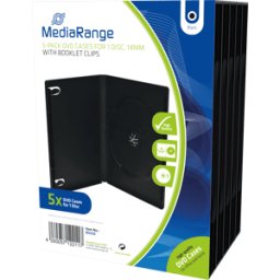 MEDIARANGE MR BOX30 - Funda de DVD vacía para 1 disco, paquete de 5