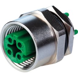 METZ CONNECT MC MMT361A115 - Conector hembra M12, 4 vías, recto, montaje frontal