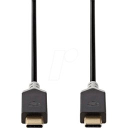 NEDIS N CCBW64750AT10 - Cable USB 3.1, conector tipo C > conector tipo C, 1 m, antracita