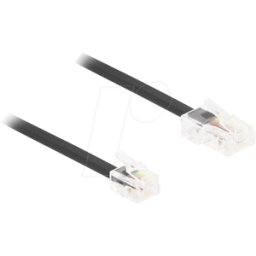 DELOCK 88039 - Cable telefónico, conector RJ45 > conector RJ11, negro, 10 m