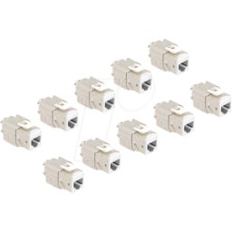DELOCK 88119 - Keystone RJ45 hembra a LSA Cat.6A blanco juego 10 piezas
