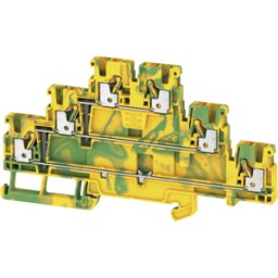 WEIDMÜLLER A3T 2.5 PE - Borne de paso Klippon® Connect, serie a verde / amarillo