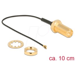 DELOCK 12465 - Cable de antena RF RP-SMA hembra, conector macho MHF® 4, 10 cm