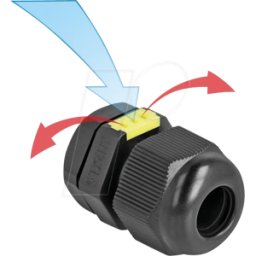 DELOCK 60614 - M12 prensaestopas, negro, IP68, 2 piezas