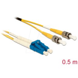 DELOCK 86569 - Cable de fibra óptica LC/ST OS2 09/125 micras 0,5m