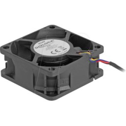 DELOCK 67300 - Ventilador axial, 24 V DC, 60 x 60 x 25 mm, negro